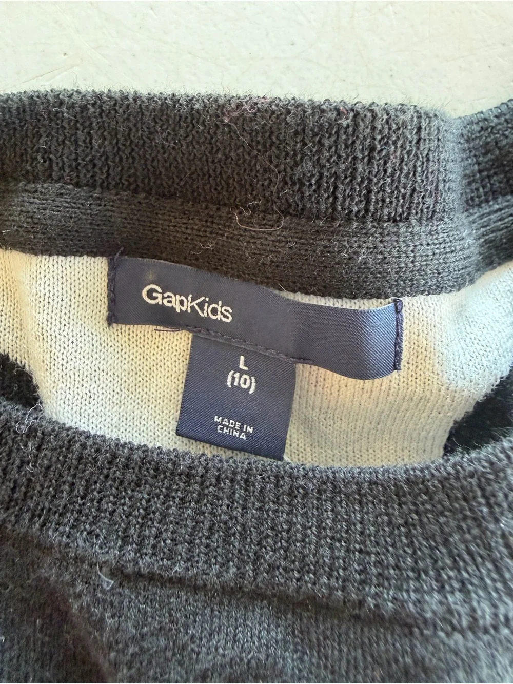 GAPKIDS Black Crewneck Sweater with White Polka Dots